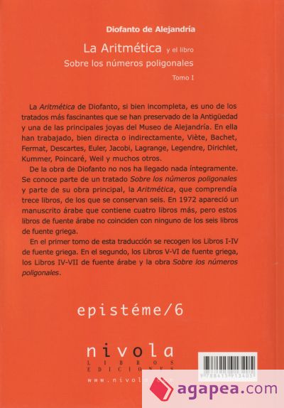 La Aritmetica Y El Libro Sobre Los Numeros Poligonales Tomo I