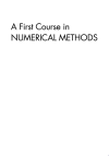 A First Course on Numerical Methods