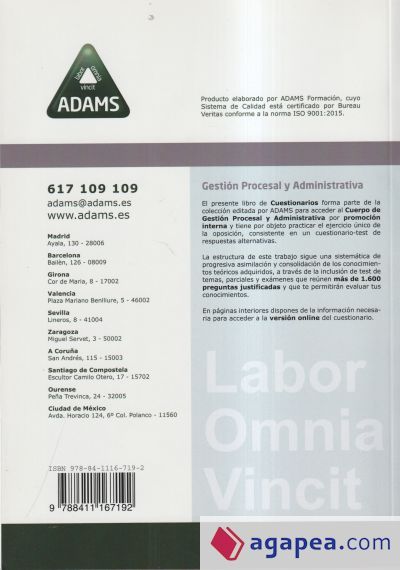 Cuestionarios Gestion Procesal y Administrativa, promocion interna