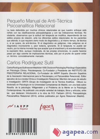 PEQUEÑO MANUAL DE ANTI-TÉCNICA PSICOANALÍTICA RELACIONAL