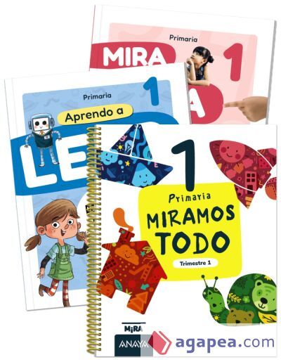 Miramos todo 1. Primer trimestre. + Aprendo a leer con Detectives del recreo + Mira, toca, siente... las mates 1