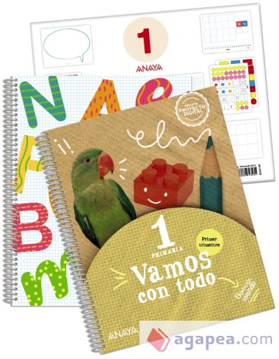 Vamos con todo 1. Primer trimestre. Cuadrícula. + Lectoescritura cuadrícula + Material manipulativo