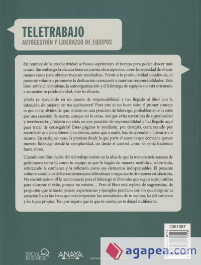 Teletrabajo: autogestión y liderazgo de equipos