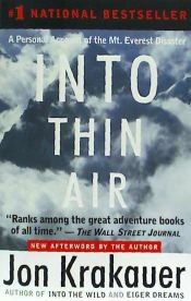Portada de Into Thin Air: A Personal Account of the Mount Everest Disaster