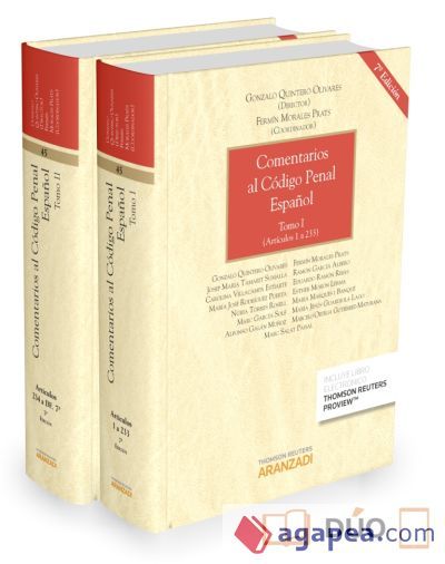 COMENTARIOS AL C&Oacute;DIGO PENAL ESPA&Ntilde;OL VOLUMEN I Y VOLUMEN II