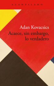 Portada de Acaece, sin embargo, lo verdadero