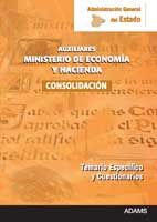 Portada de Temario y Cuestionarios Específicos Ministerio de Economía y Hacienda. Cuerpo General Auxiliar de la Administración del Estado. Consolidación