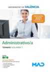 Administrativo/a. Temario Volumen 1. Universitat De València