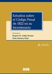 Portada de Estudios sobre el Código Penal de 1822 en su bicentenario