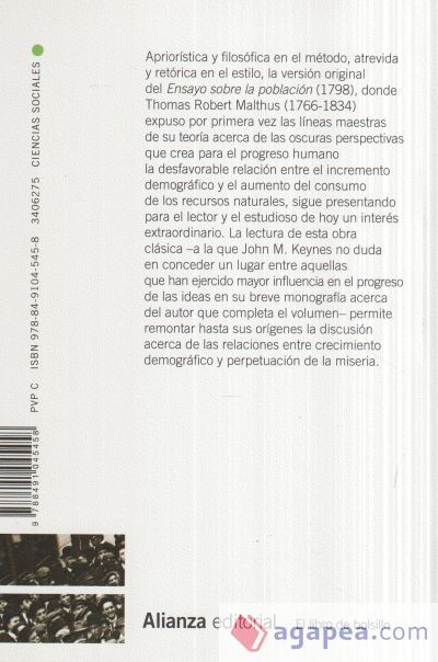 Primer ensayo sobre la población Primer ensayo sobre la población