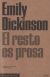 Portada de El resto es prosa, de Emily Dickinson