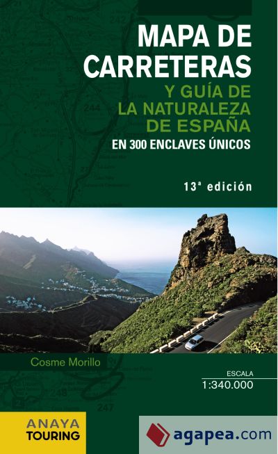 Mapa de Carreteras y Guía de la Naturaleza de España 1:340.000