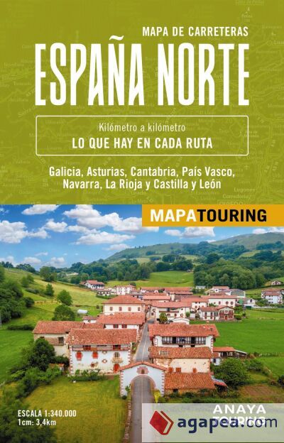 Mapa de carreteras de Espa&ntilde;a Norte 1:340.000