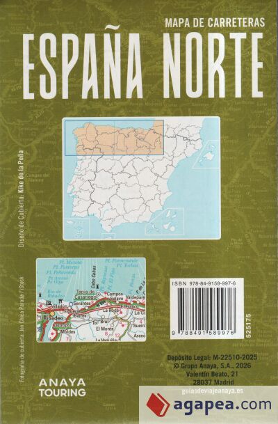Mapa de carreteras de Espa&ntilde;a Norte 1:340.000