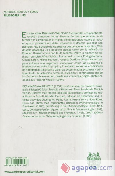 Exploraciones fenomenológicas acerca de lo extraño Exploraciones fenomenológicas acerca de lo extraño