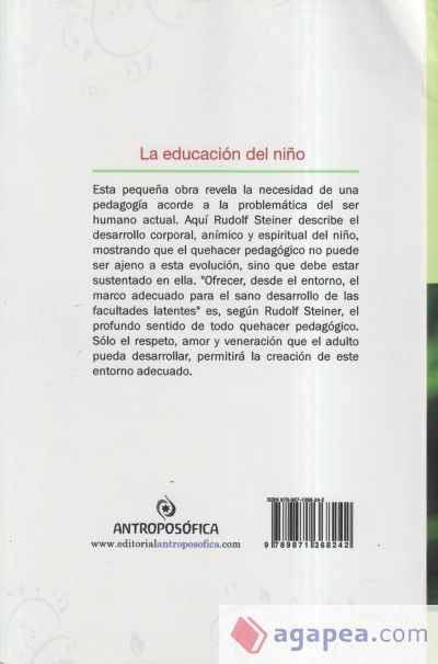 La educación del niño. Pedagogía Waldorf