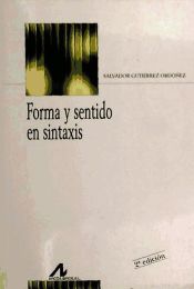 Portada de Forma y sentido en sintaxis