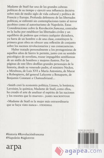 Consideraciones sobre la Revolución francesa: 25 años decisivos de la historia de Francia y de Europa en primera persona