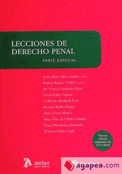 Lecciones de derecho penal. Parte especial. 3ª edición