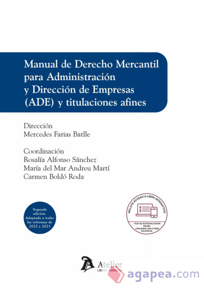 MANUAL DE DERECHO MERCANTIL PARA ADE Y TITULACIONES AFINES (2 EDICION)