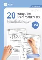 Portada de 20 kompakte Grammatiktests für Klasse 3 und 4