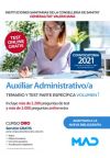 Auxiliar Administrativo/a. Temario y test parte específica volumen 1. Instituciones Sanitarias de la Conselleria de Sanidad de la Comunidad Valenciana