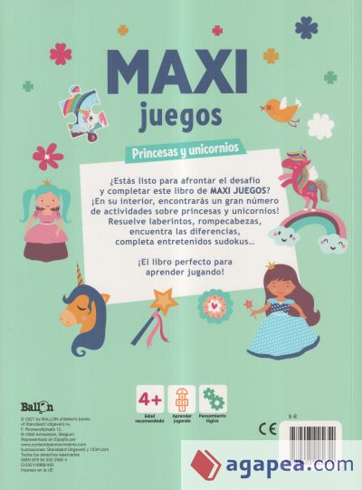 MAXI JUEGOS - PRINCESAS Y UNICORNIOS