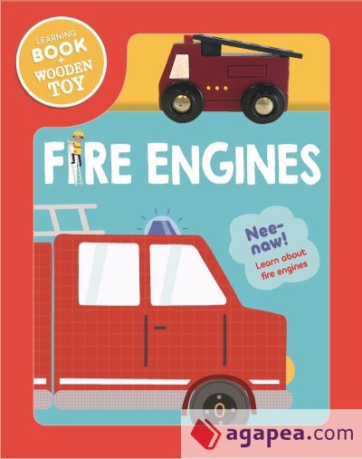 Fire Engine. Wooden Vehicle Set Fire Engine. Wooden Vehicle Set