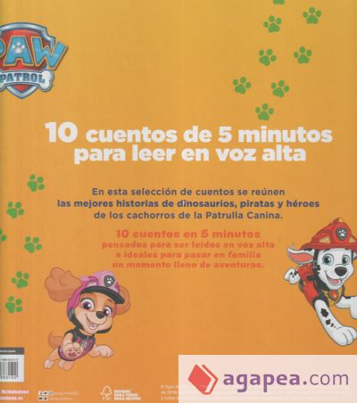 Cuentos de 5 minutos. Dinosaurios y otras historias (Paw Patrol | Patrulla Canina)