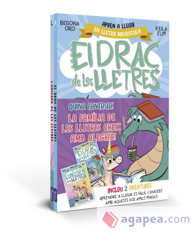 Quina fantasia! La família de les lletres creix amb alegria. Pack amb 2 llibres: l'unicorn i el drac de les lletres