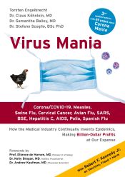Portada de Virus Mania: Corona/COVID-19, Measles, Swine Flu, Cervical Cancer, Avian Flu, SARS, BSE, Hepatitis C, AIDS, Polio, Spanish Flu. How