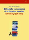 Bibliografía en resúmenes de la literatura española