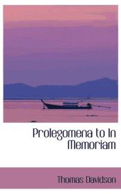 Portada de Prolegomena to In Memoriam