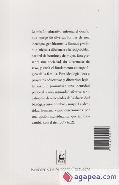 "Varón y mujer los creó": Para una vía de diálogo sobre la cuestión del "gender" en la educación