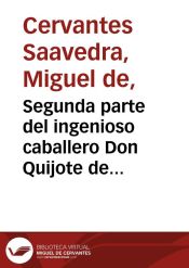 Portada de DonQuijote de la Mancha (Segunda parte)