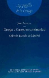 Portada de Ortega y Gasset en continuidad. Sobre la Escuela de Madrid