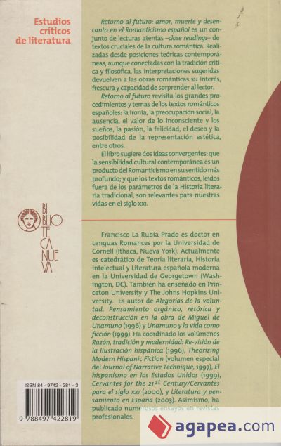 Retorno al futuro: amor, muerte y desencanto en el Romanticismo español