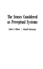 Portada de The Senses Considered as Perceptual Systems