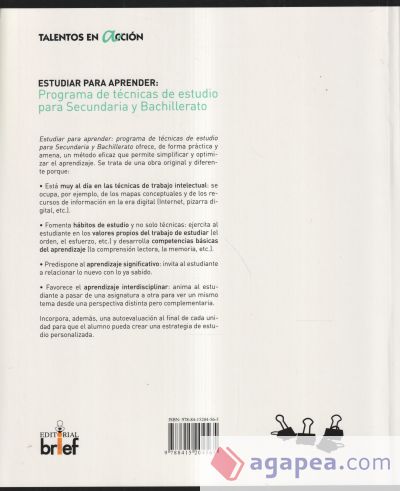 Estudiar para aprender. Programa de técnicas de estudio para Secundaria y Bachillerato. Libro del profesor