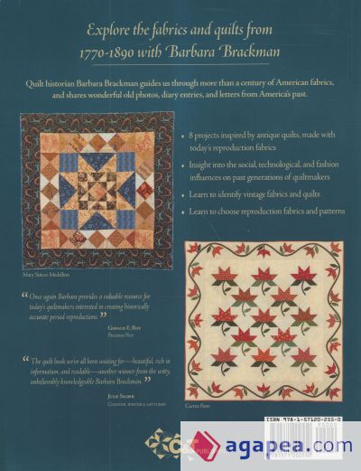 Americaâ€™s Printed Fabrics 1770-1890. â€¢ 8 Reproduction Quilt Projects â€¢ Historic Notes & Photographs â€¢ Dating Your Quilts - Print on Demand Edition