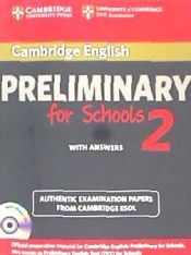 Portada de CAMBRIDGE PET FOR SCHOOLS 2 SB SELF-STUDY