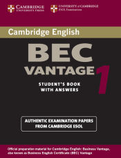 Portada de Cambridge Bec Vantage 1: Practice Tests from the University of Cambridge Local Examinations Syndicate