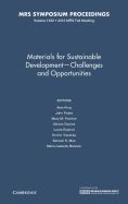 Portada de Materials for Sustainable Development Challenges and Opportunities: Volume 1492