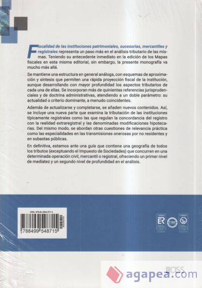 Fiscalidad de las instituciones patrimoniales, sucesorias, mercantiles y registrales