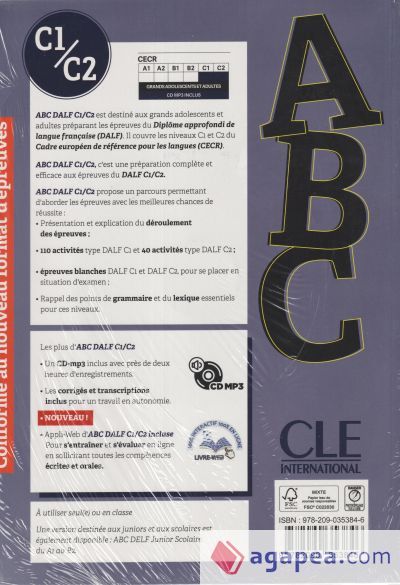 ABC DALF - NIVEAUX C1;C2 - LIVRE + CD + ENTRAINEMENT EN LIGNE - CONFORME AU NOUV ABC DALF - NIVEAUX C1;C2 - LIVRE + CD + ENTRAINEMENT EN LIGNE - CONFORME AU NOUV