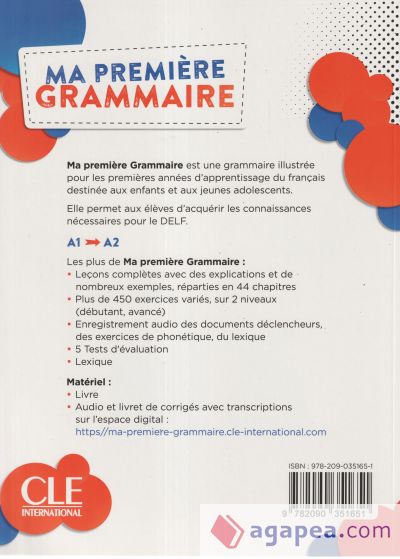 MA PREMI?RE GRAMMAIRE - NIVEAUX A1;A2 - LIVRE + CORRIGES + AUDIO EN LIGNE