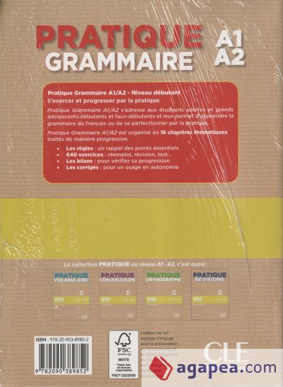 PRATIQUE GRAMMAIRE A1-A2 - LIVRE + CORRIGES