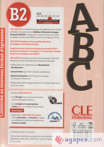 (PACK) ABC DELF "B2" (+ENTRA?NEMENT EN LIGNE)(+CD AUDIO MP3)