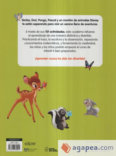 Cuaderno de vacaciones Animales Disney. 3-4 años (Aprendo con Disney)