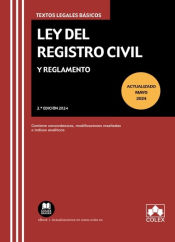 Portada de LEY DEL REGISTRO CIVIL Y REGLAMENTO 2024